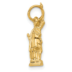 **14K Gold 3D Statue of Liberty Charm with Polished Finish  Elegant Symbol of Freedom**