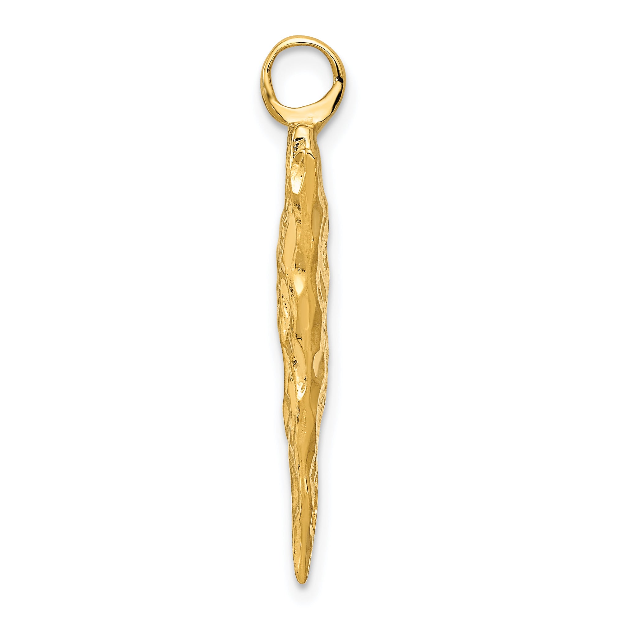 14K Gold 3D Arrow Head Charm for Men with Polished Finish