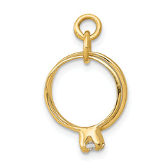 14K Gold 3D Wedding Charm with White CZ Stone Elegant and Polished