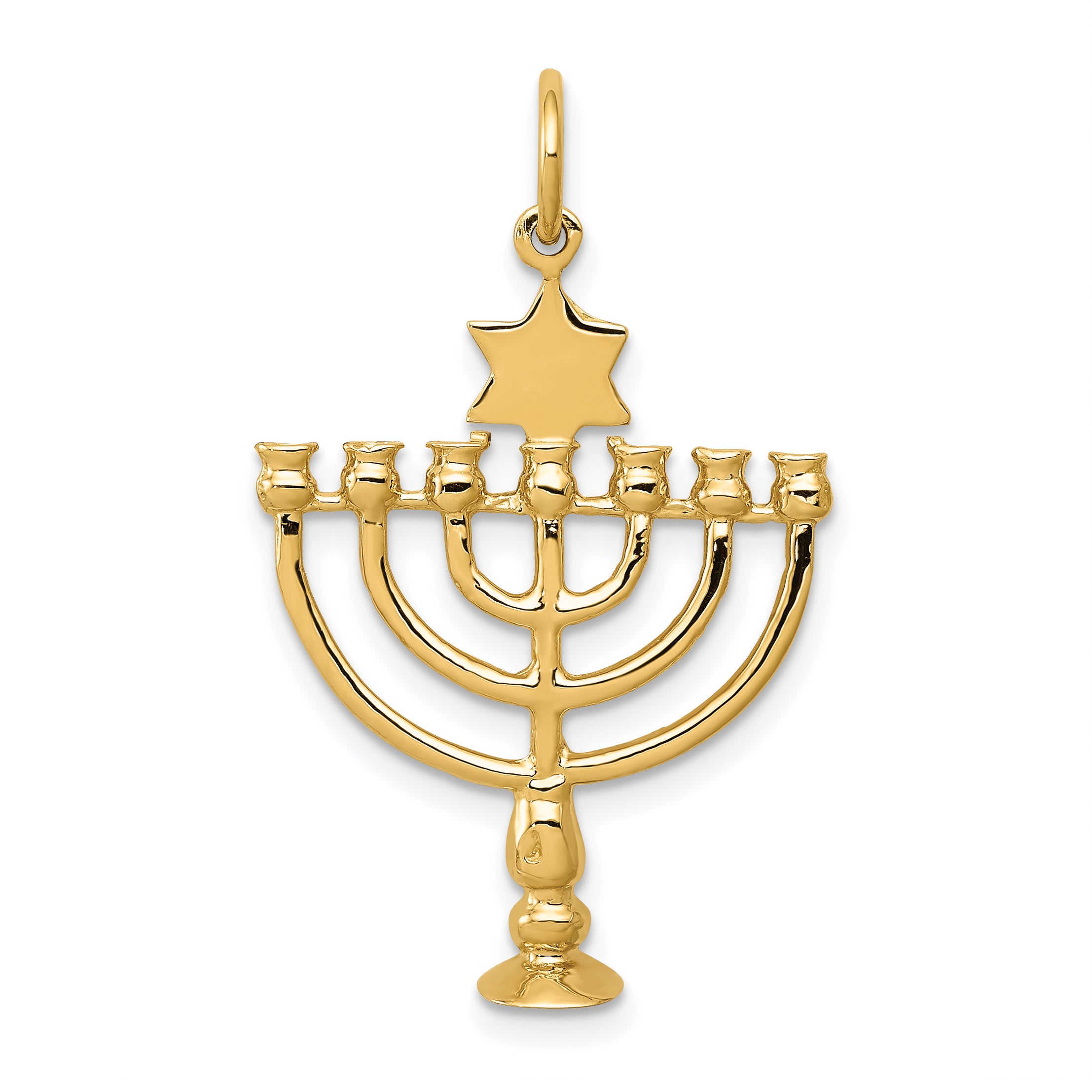 14K 3D Menorah Charm