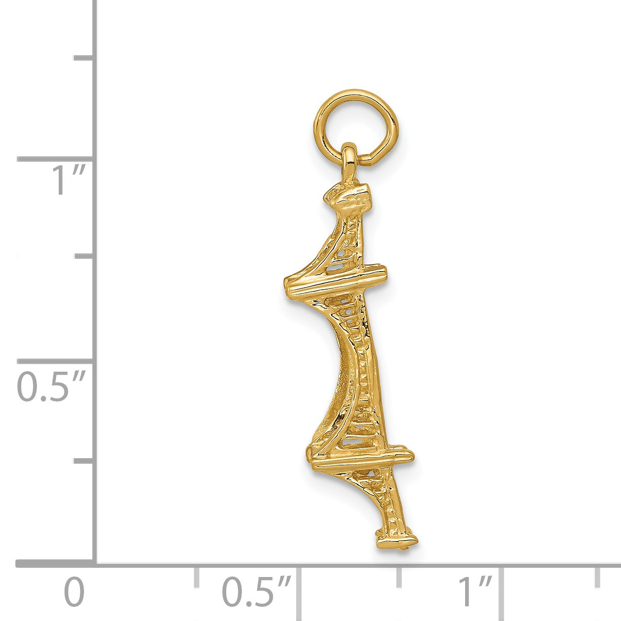 14k 3D Golden Gate Bridge Charm