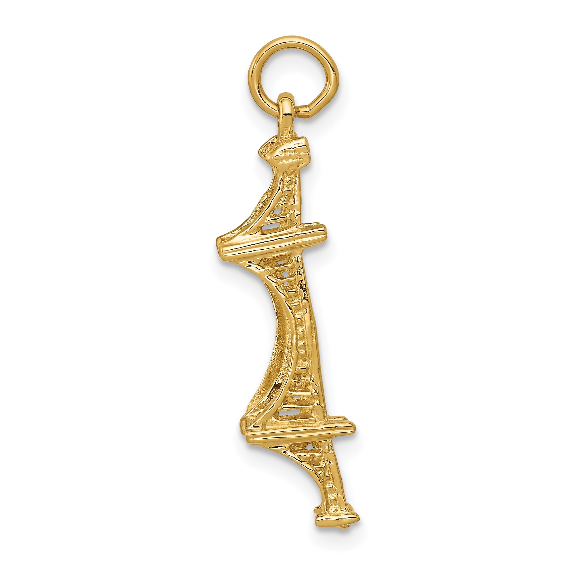 14k 3D Golden Gate Bridge Charm