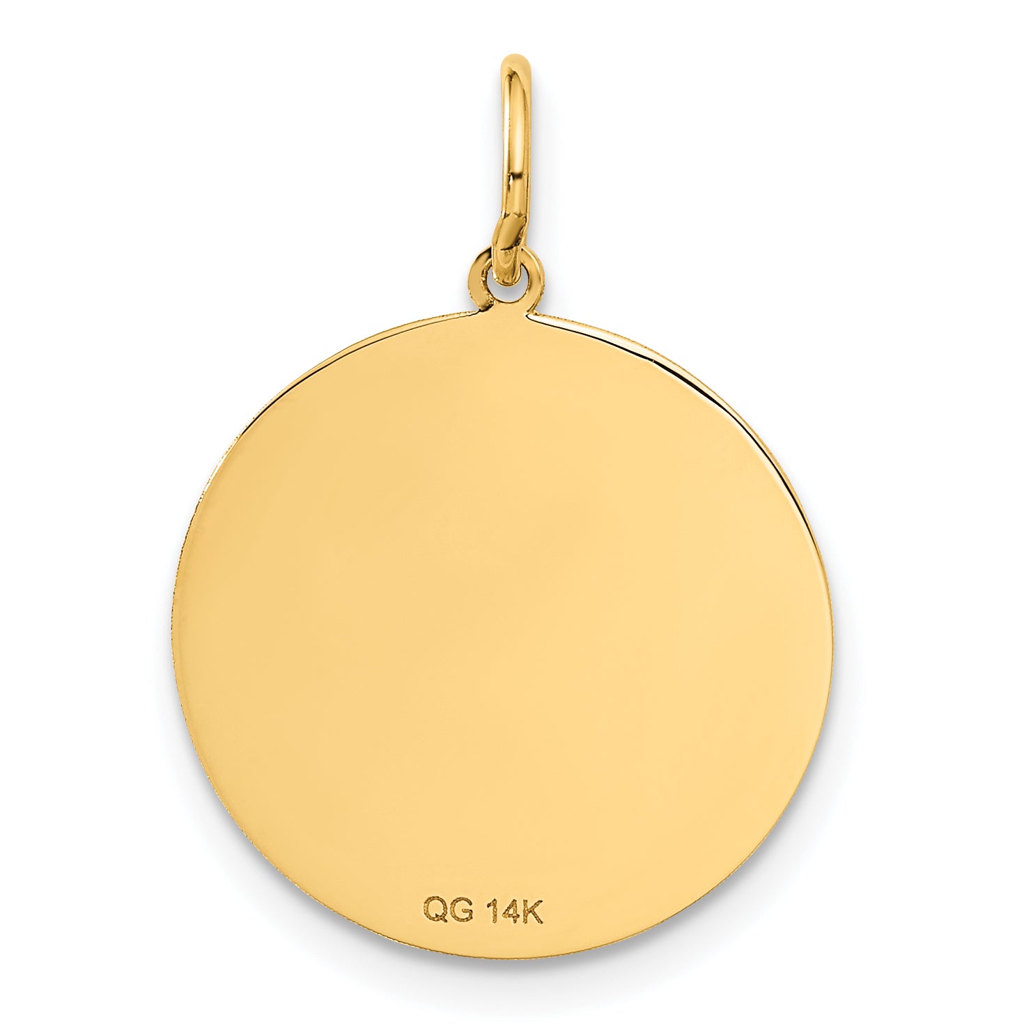 14K Gold Graduation Day Disc Charm with Flat Back Design