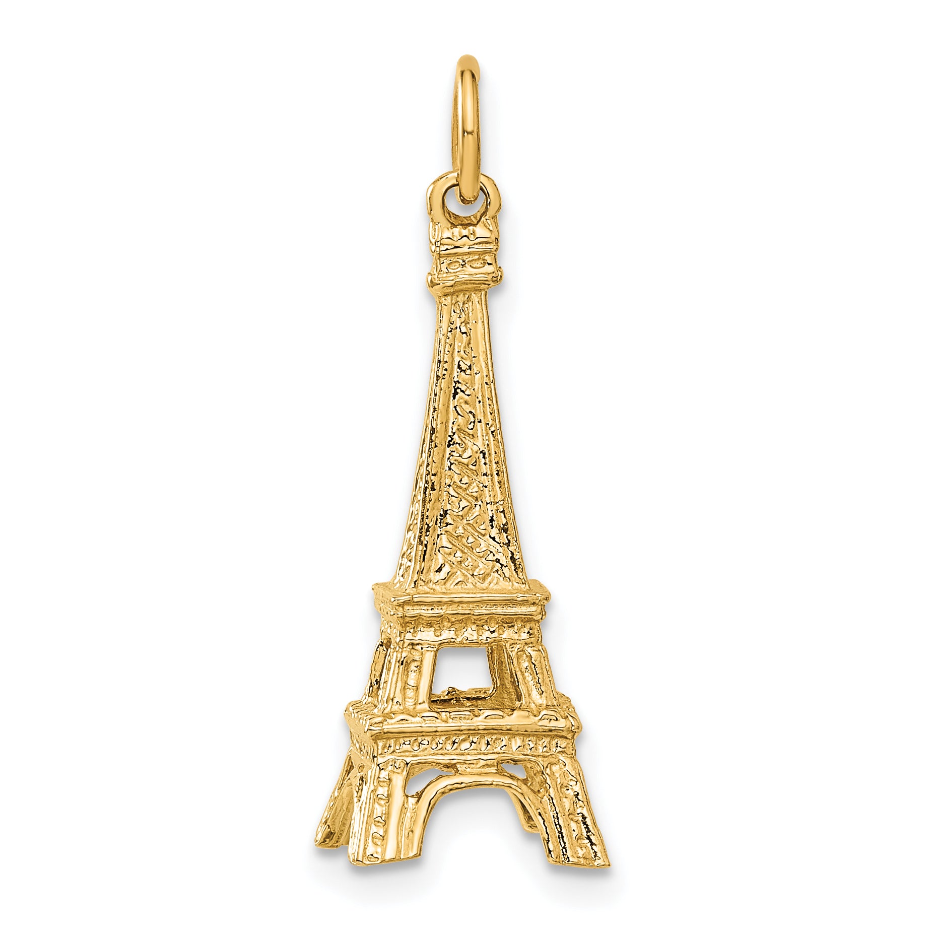 14K Gold 3D Eiffel Tower Charm Elegant Themed Jewelry by Sophia Jewelers