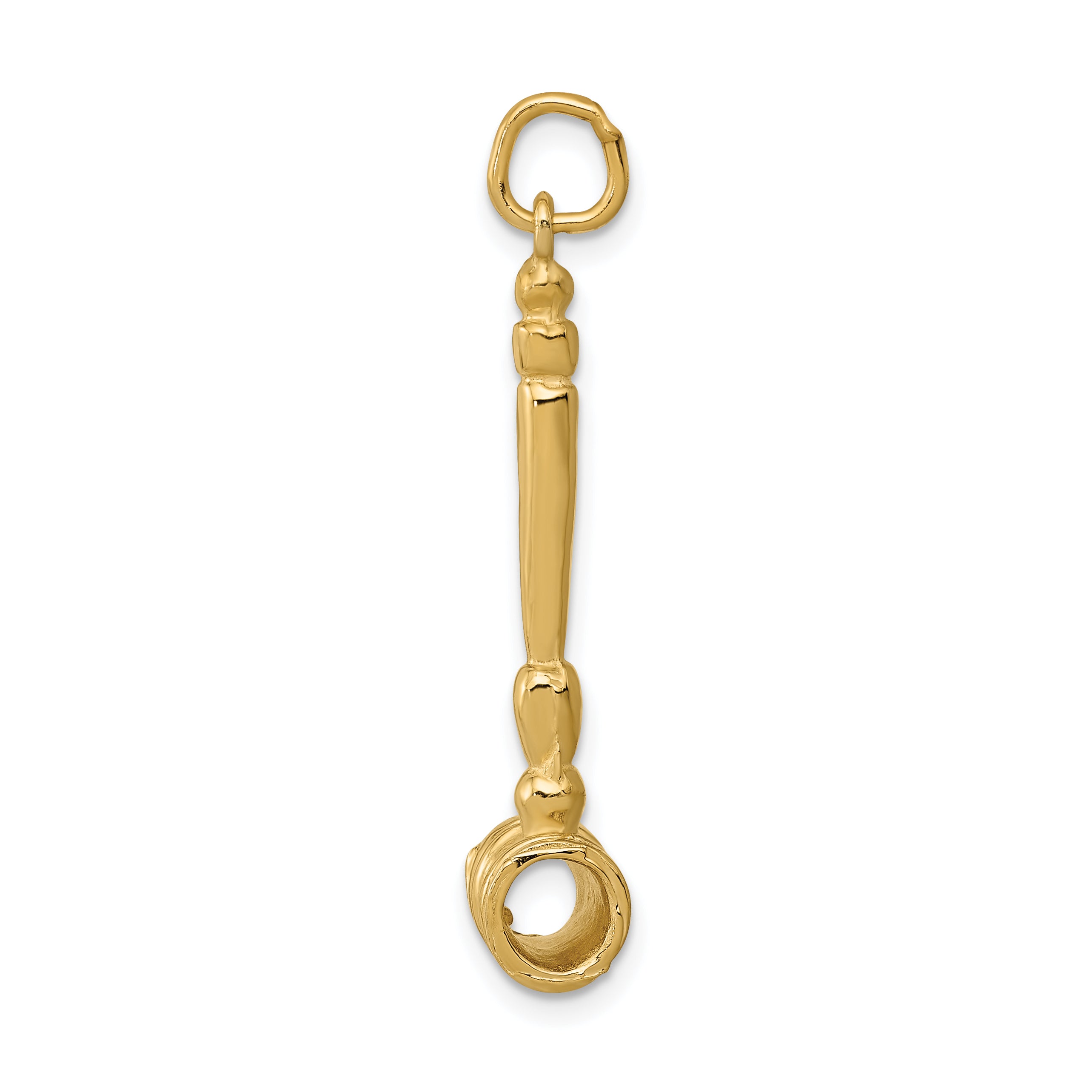 14K Gold Polished 3D Gavel Charm for Men by Sophia Jewelers