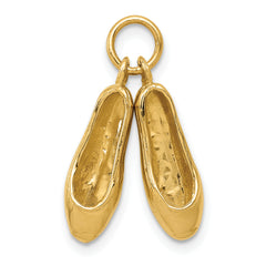 14K Gold Ballet Slippers Charm with Elegant 3D Design