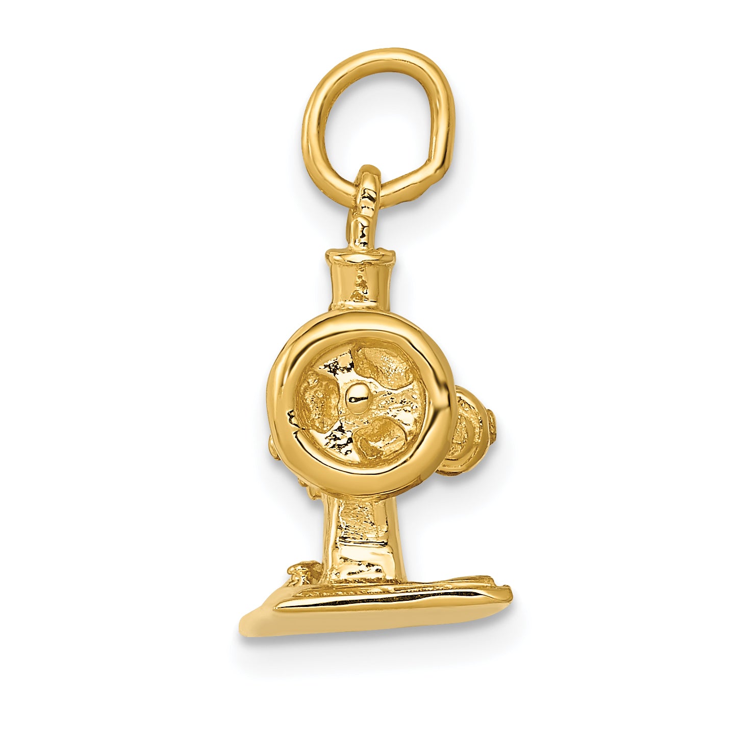 14K Gold Antique 3D Sewing Machine Charm with Polished Finish