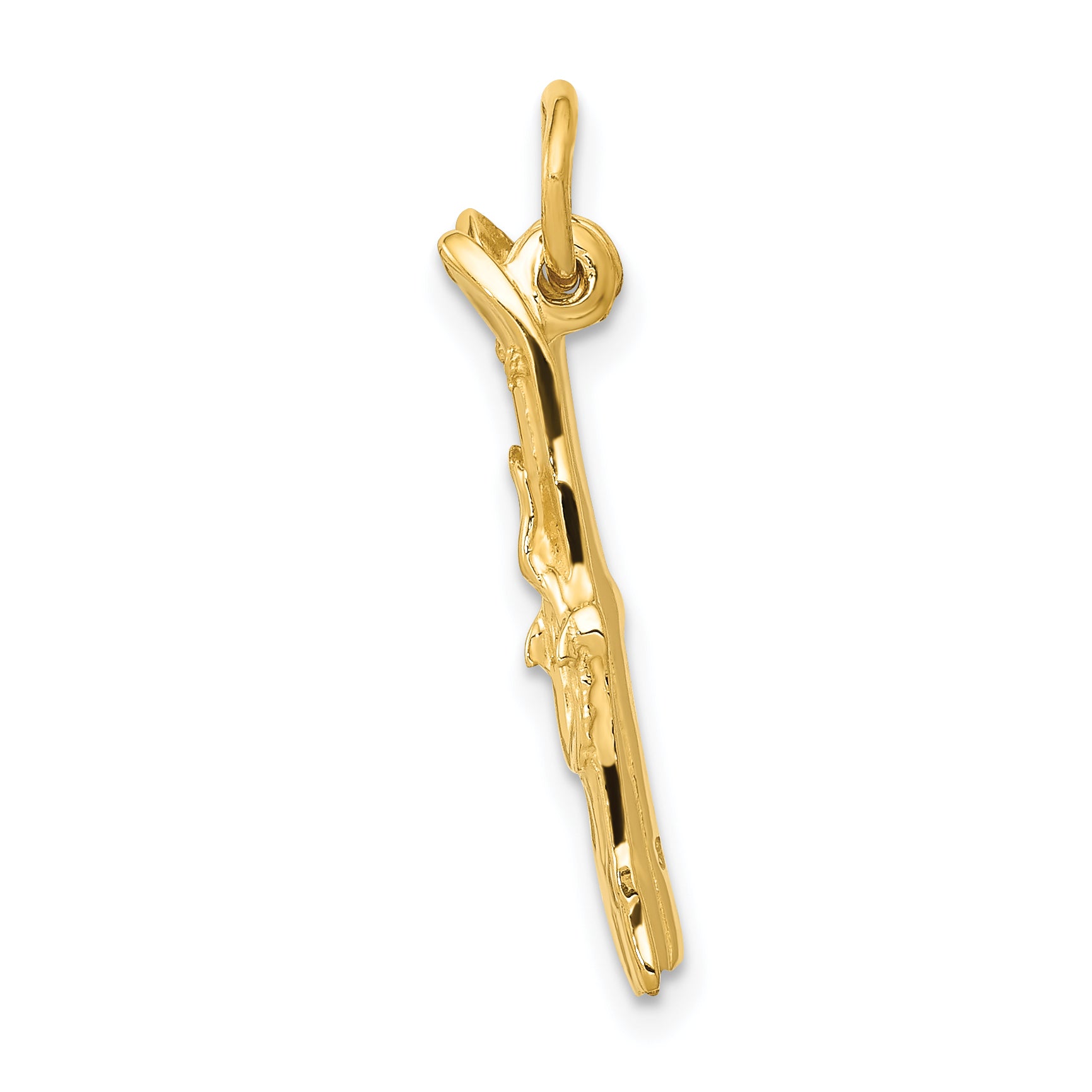 14K Gold 3D Skis Charm with Moveable Design for Men