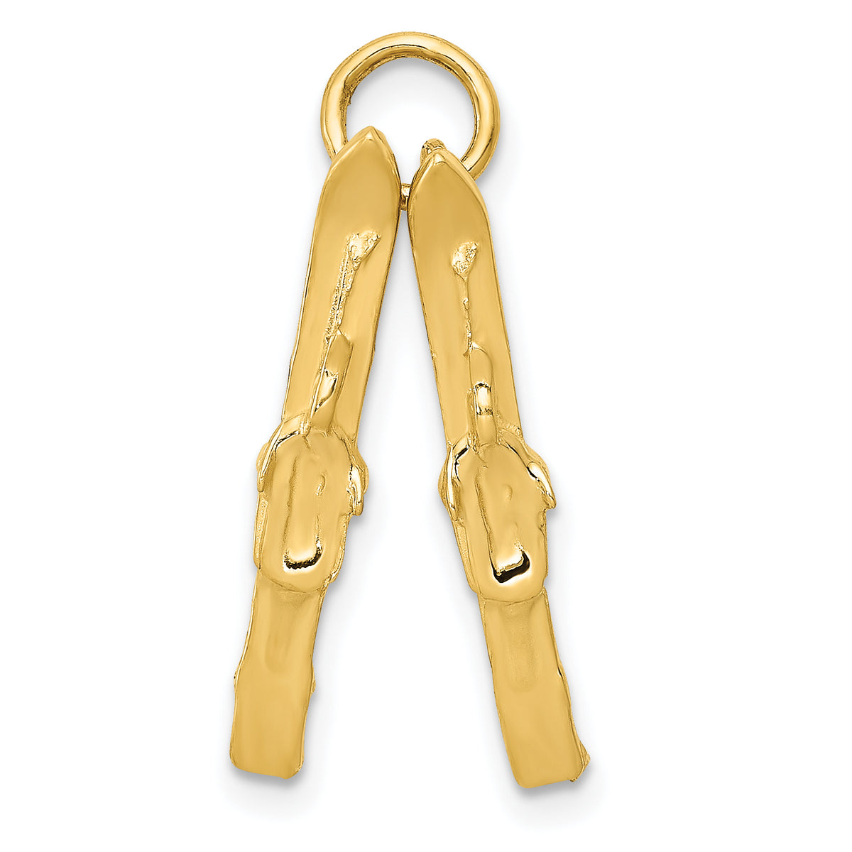 14K 3D Pair Of Skis Charm