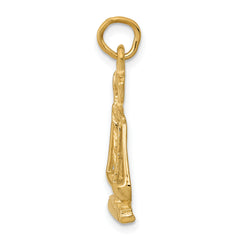 14K Gold Scales of Justice Charm with Polished Elegant Finish