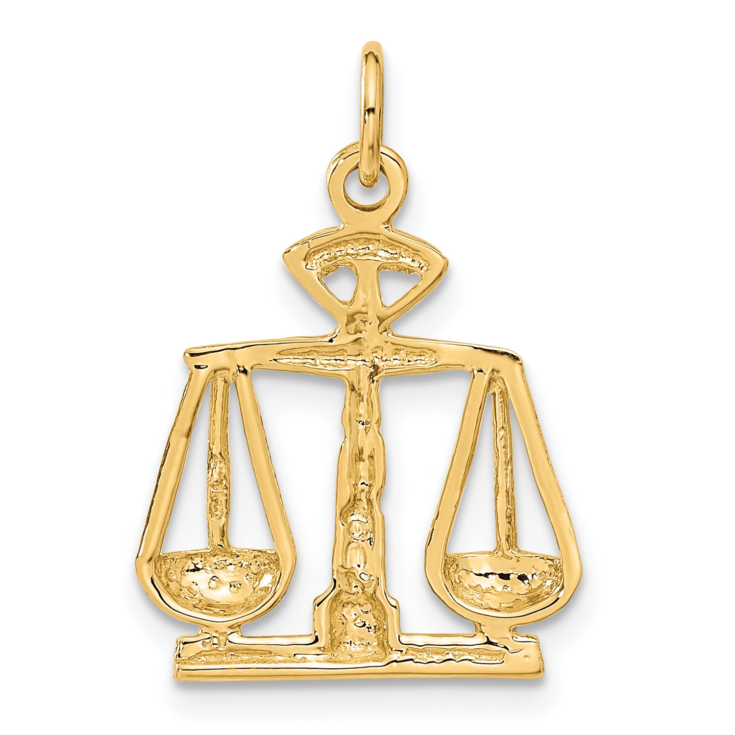 14K Gold Scales of Justice Charm with Polished Elegant Finish