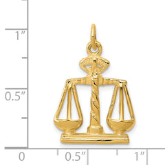 14K Gold Scales of Justice Charm with Polished Elegant Finish