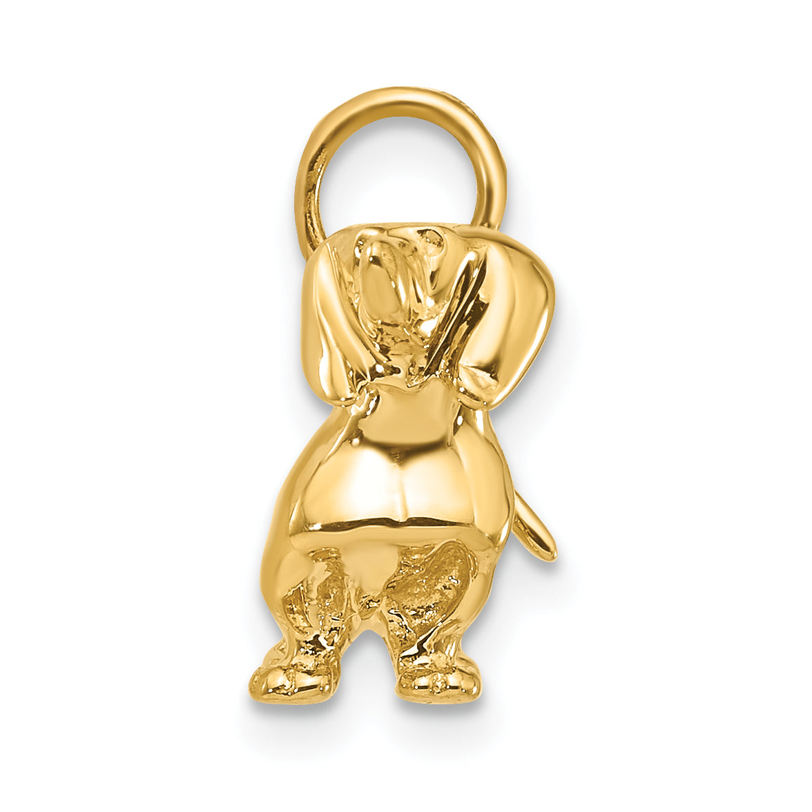 14K Gold Polished 3D Dachshund Dog Charm by Sophia Jewelers