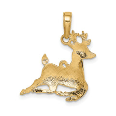 14k Polished Reindeer Pendant