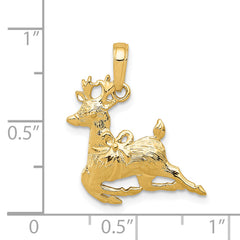 14k Polished Reindeer Pendant