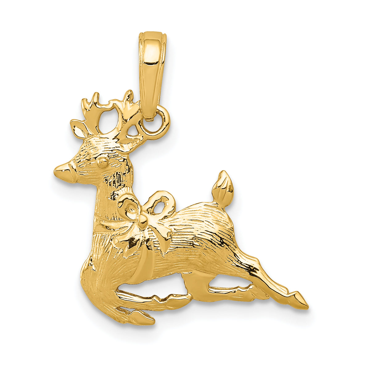 14k Polished Reindeer Pendant