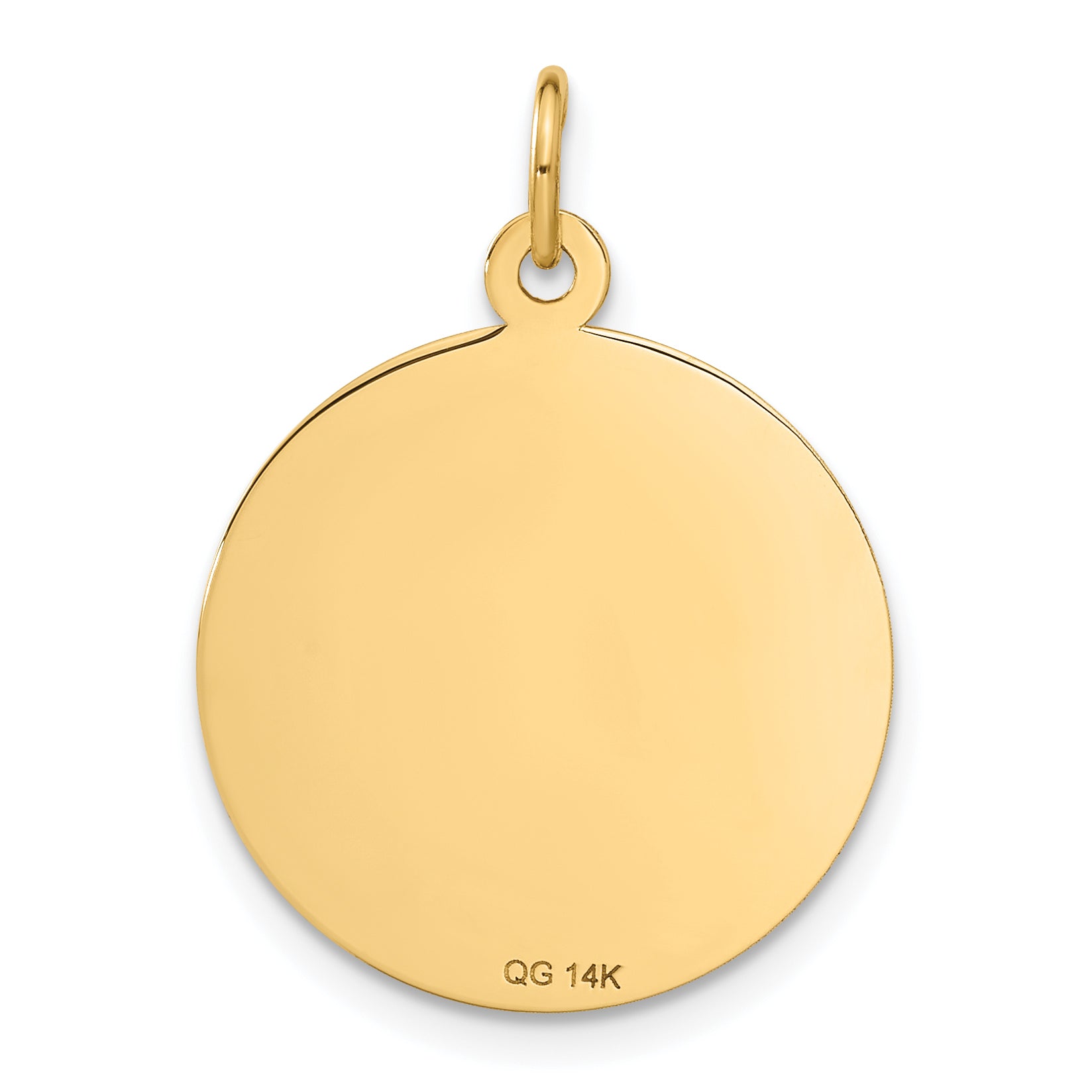 14K Gold Engravable Anniversary Charm with Polished Laser Design