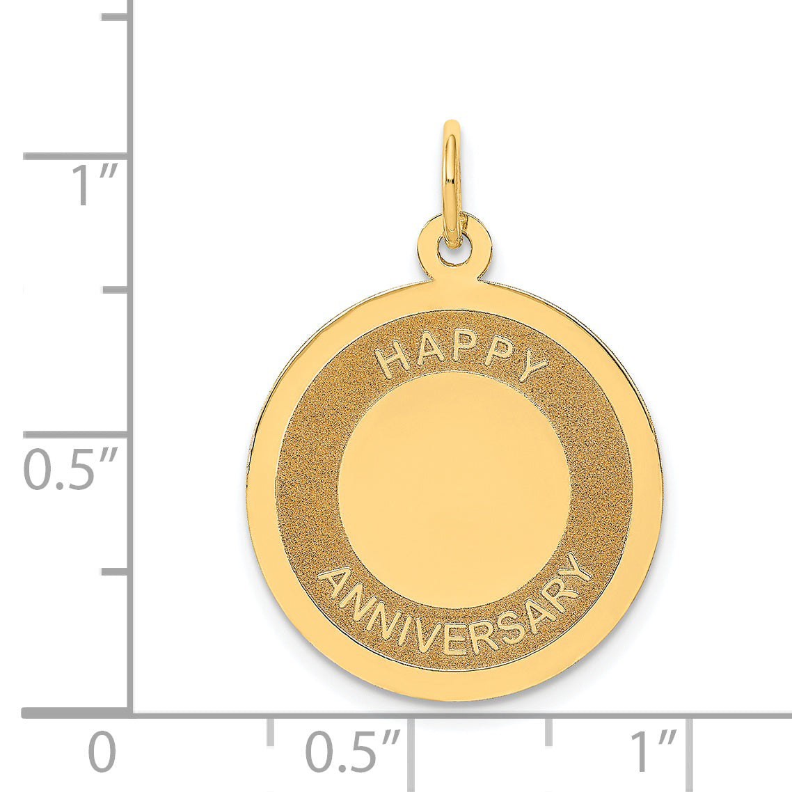 14K Gold Engravable Anniversary Charm with Polished Laser Design