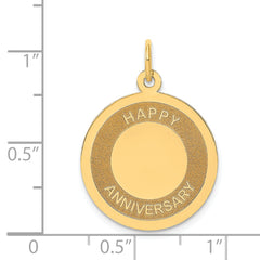 14K Gold Engravable Anniversary Charm with Polished Laser Design