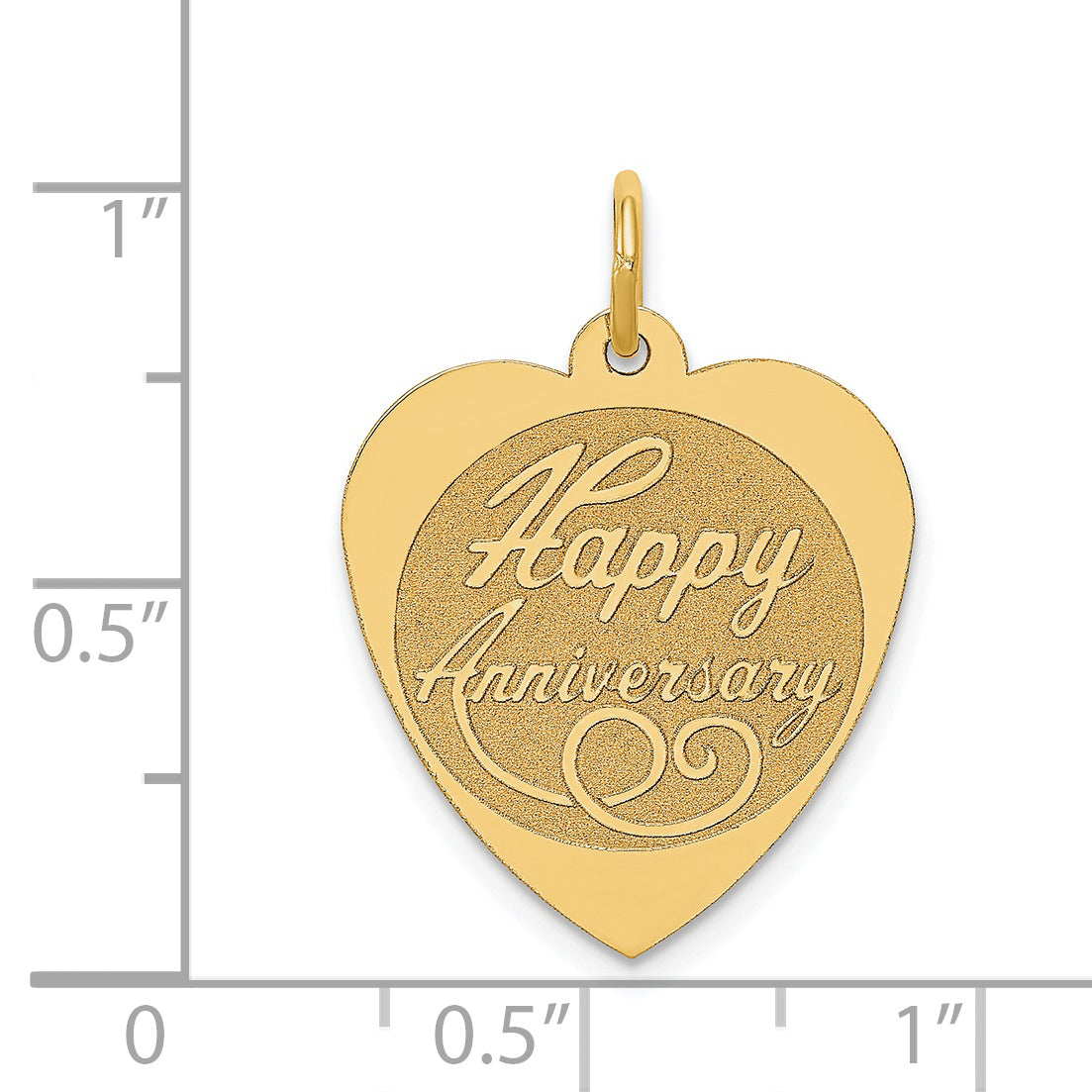 14K HAPPY ANNIVERSARY Heart Charm