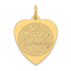 14K HAPPY ANNIVERSARY Heart Charm