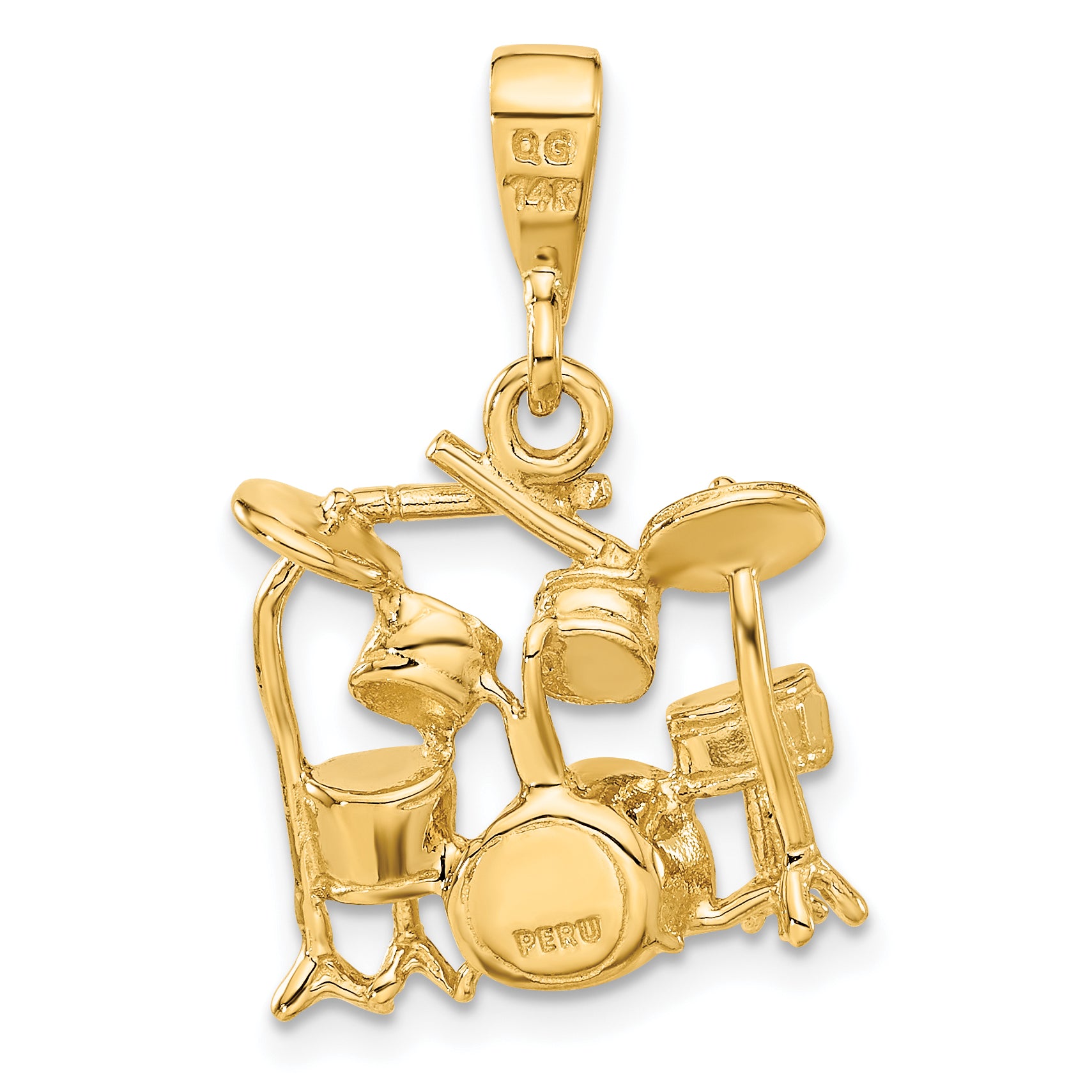 14K 3D Drum Set Charm