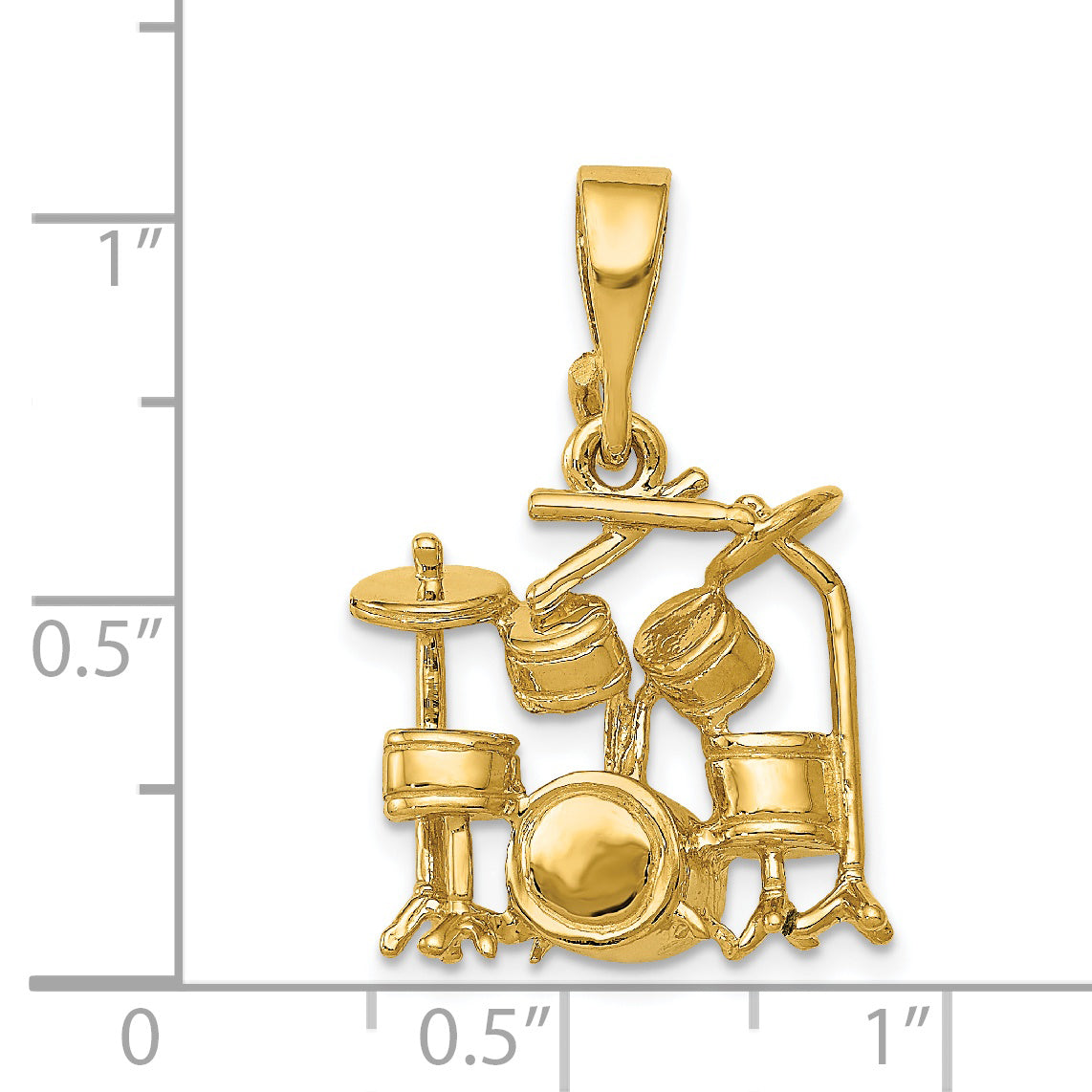 14K 3D Drum Set Charm