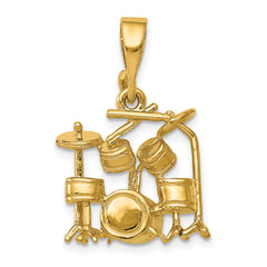 14K 3D Drum Set Charm