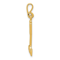 14K Gold Men's Polished Hammer Charm with Elegant Cast Design