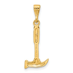 14K Gold Men's Polished Hammer Charm with Elegant Cast Design