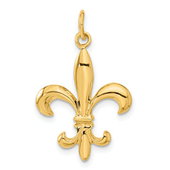 14K Gold Fleur de Lis 3D Men's Charm with Polished Finish