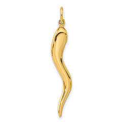 14K Gold Polished Men's 3D Italian Horn Pendant from Sophia Jewelers