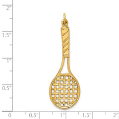 Sophia Jewelers 14K Gold Tennis Racquet Pendant for Men, Polished Finish