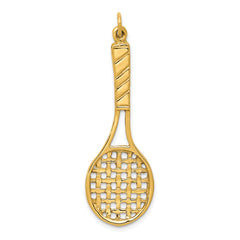 14K  3D Tennis Racquet Pendant