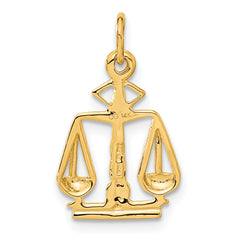 14K Gold Polished Scales of Justice Charm for Elegant Sophistication