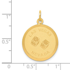 14K Gold Las Vegas Charm with Engravable Polished Finish