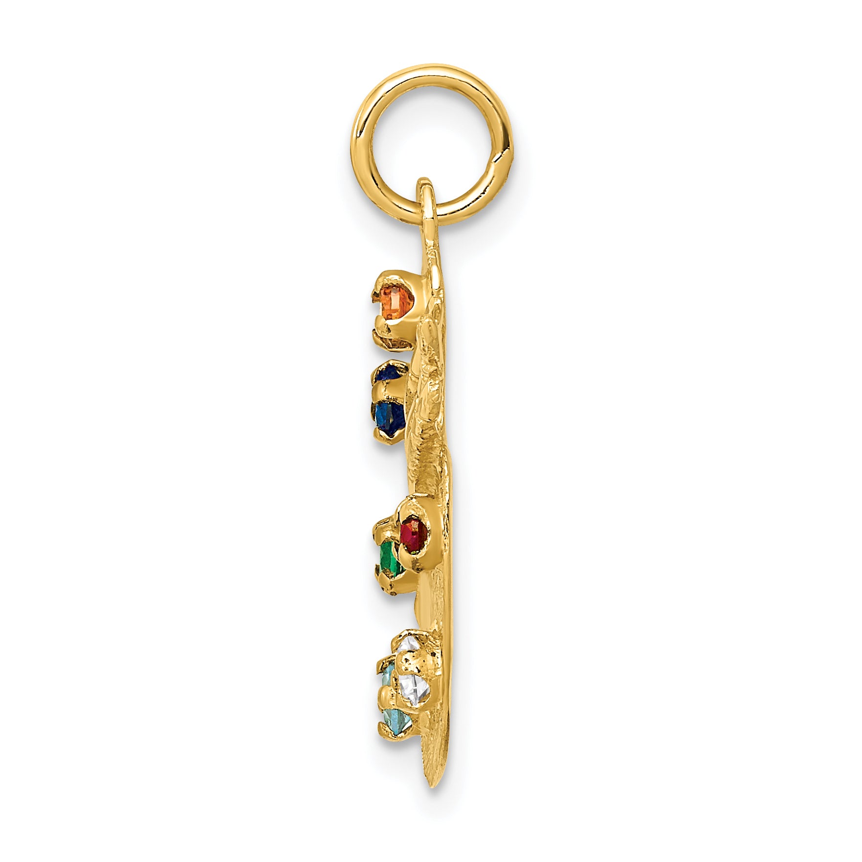 14k CZ Stones Artist Palette Charm