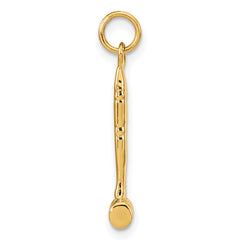 14K Gold Polished 3D Gavel Charm for Men by Sophia Jewelers