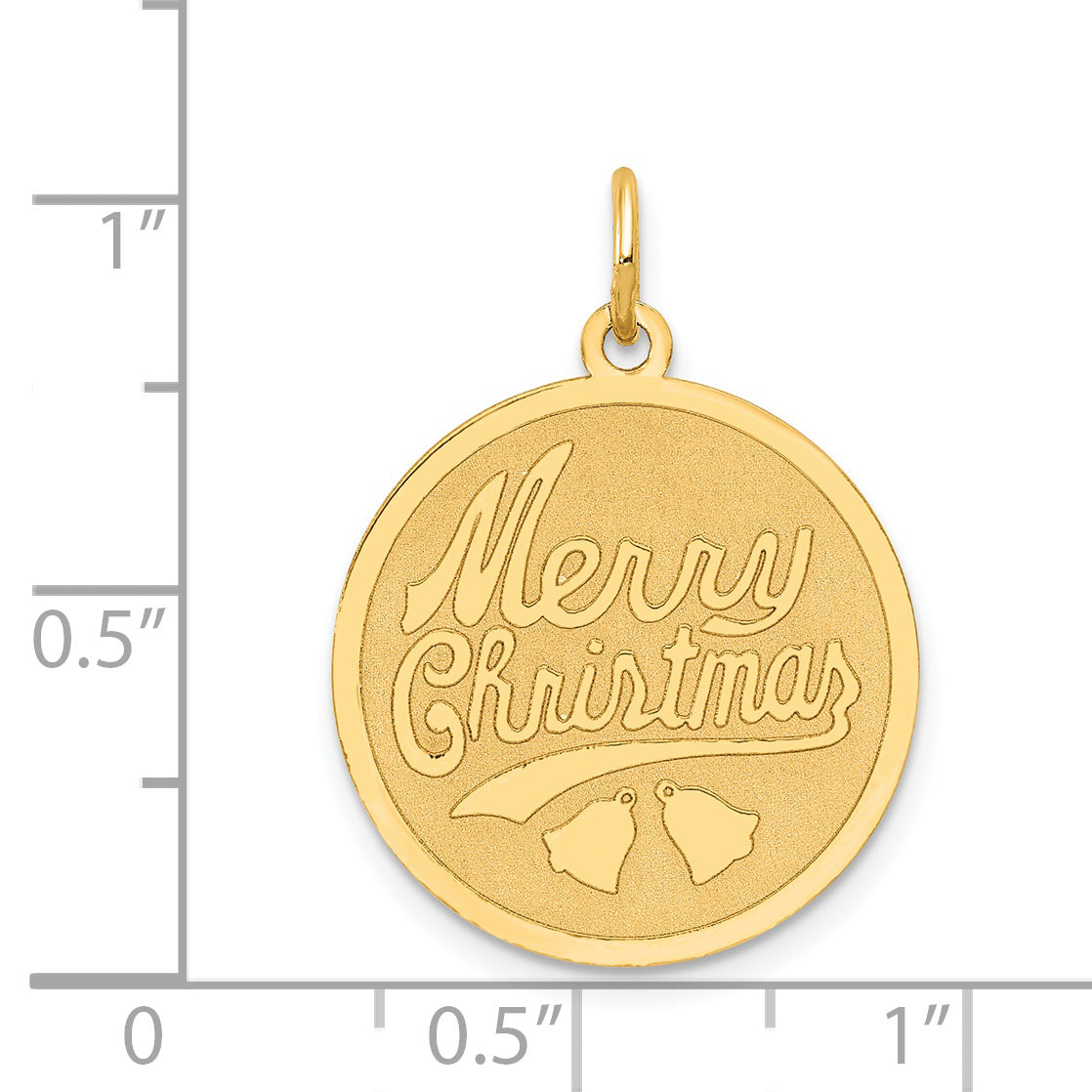 14k Merry Christmas Disc Charm