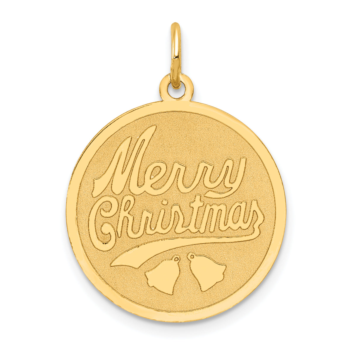 14k Merry Christmas Disc Charm