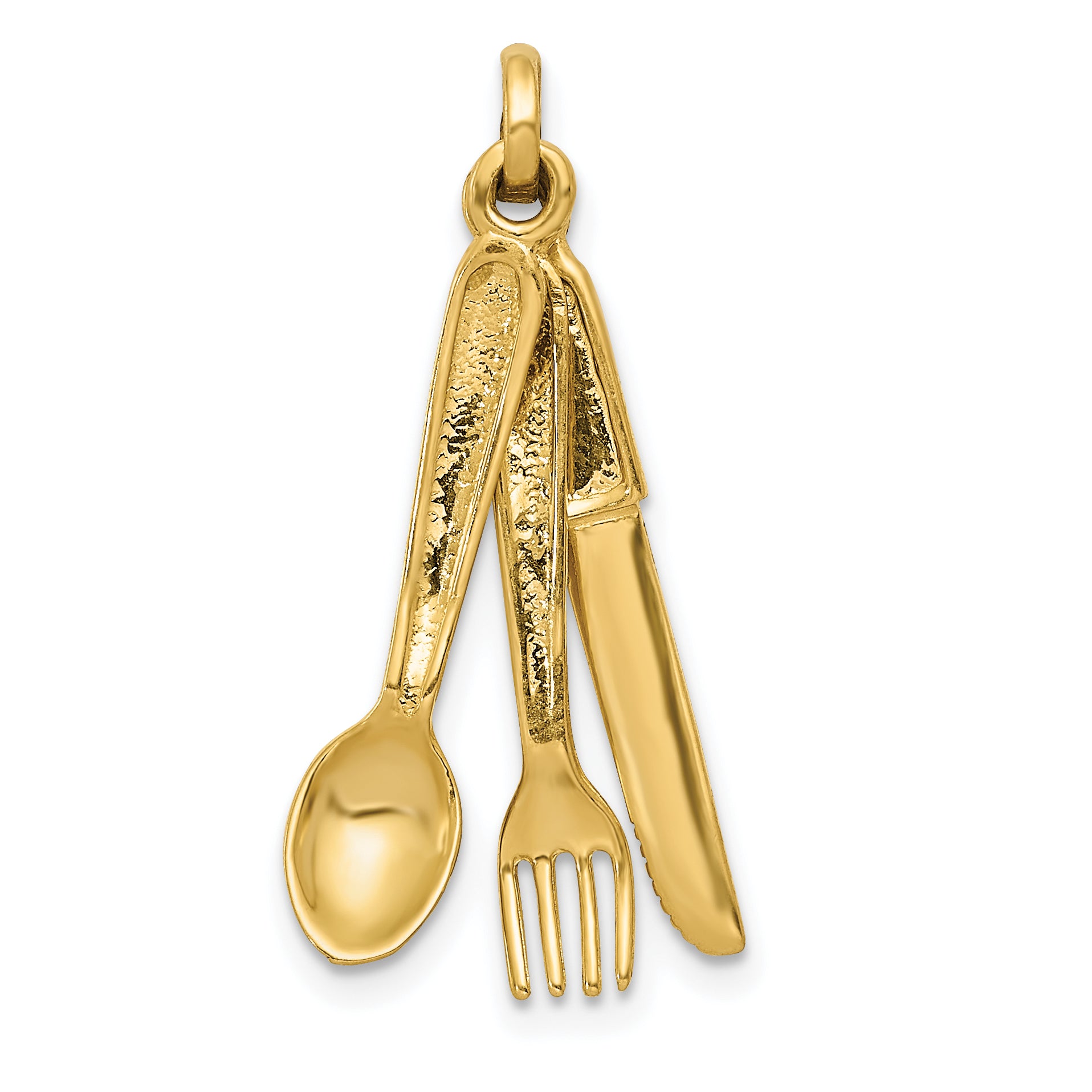 14K Knife, Fork and Spoon Charm