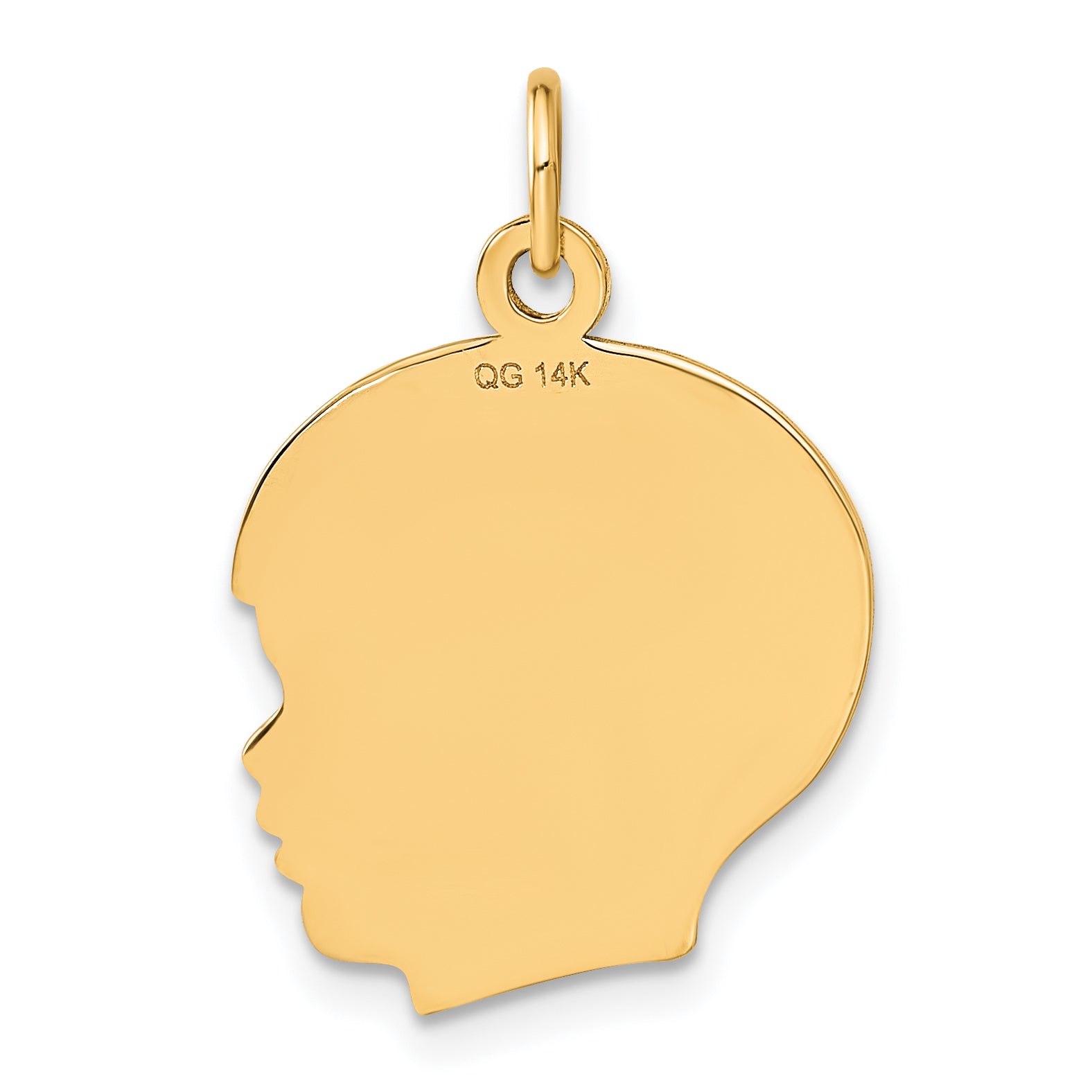 14k Solid Polished Boys Head Charm