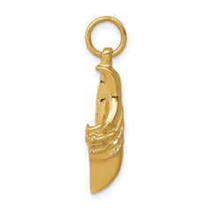 14K Gold Jogging Shoe Charm with Polished Textured Finish