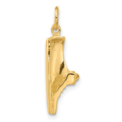 14K Gold Jogging Shoe Charm with Polished Textured Finish