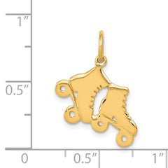 14K Gold Roller Skates Charm with Polished Finish