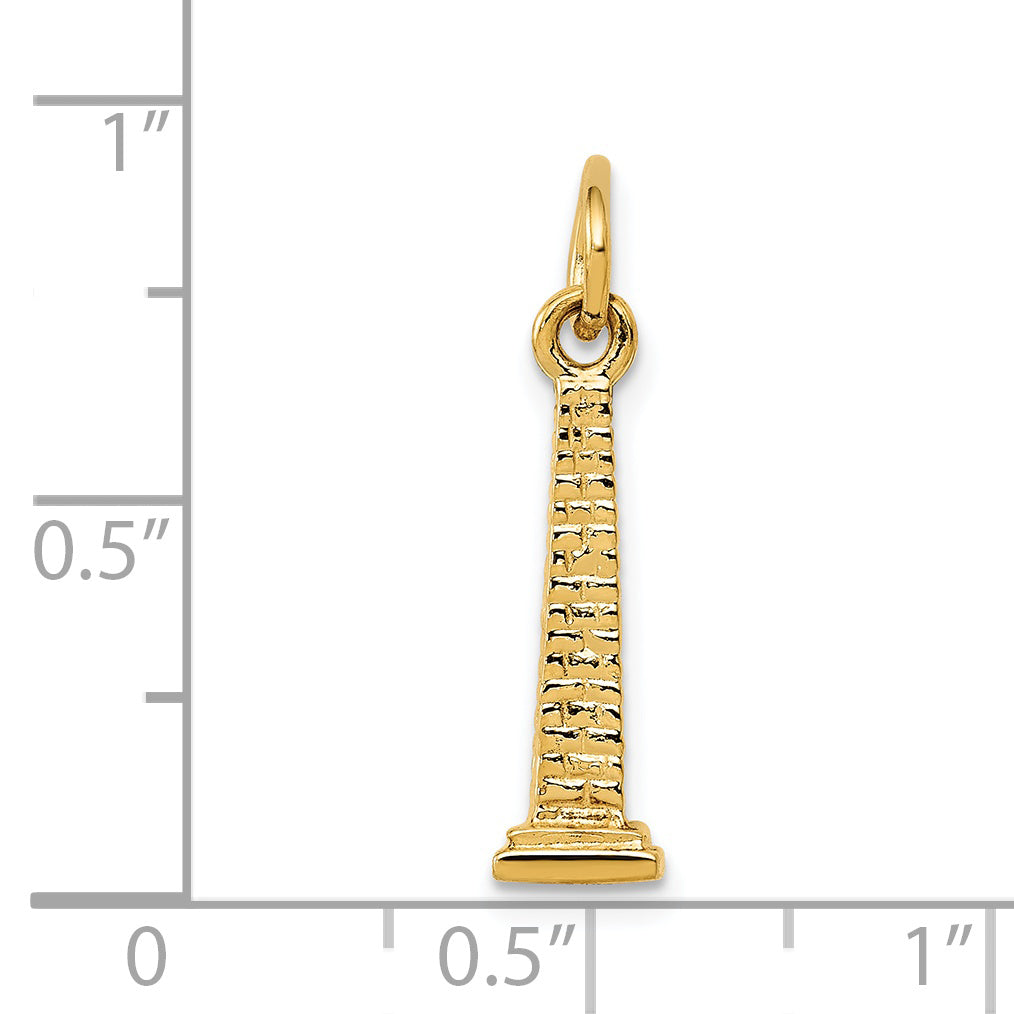 14K Gold Washington Monument 3D Charm with Polished Finish