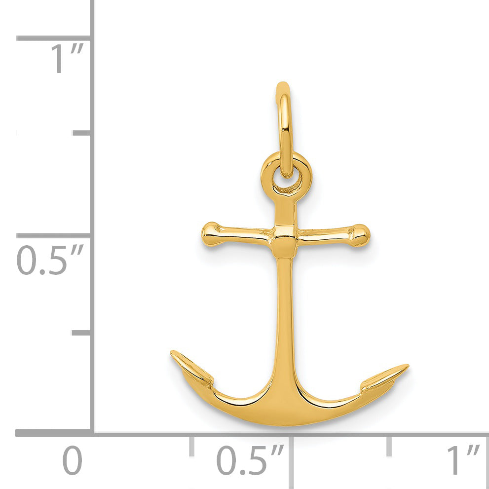 14K Gold 3D Anchor Charm for Men  Themed Elegant Design