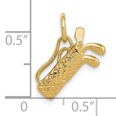 14K Gold 3D Textured Golf Bag Charm for Men