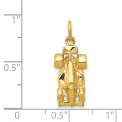 14k 3-D Race Car Charm