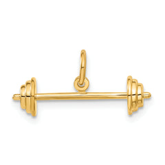 14K 3D Barbell Charm